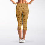 Ancient Egyptian Hieroglyphs Print Women's Capri Leggings