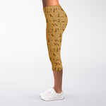 Ancient Egyptian Hieroglyphs Print Women's Capri Leggings