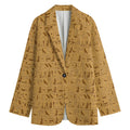 Ancient Egyptian Hieroglyphs Print Women's Cotton Blazer