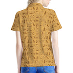 Ancient Egyptian Hieroglyphs Print Women's Polo Shirt