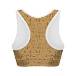 Ancient Egyptian Hieroglyphs Print Women's Sports Bra