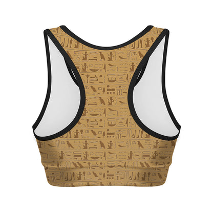 Ancient Egyptian Hieroglyphs Print Women's Sports Bra