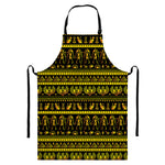 Ancient Egyptian Pattern Print Bib Apron With Pocket