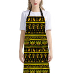 Ancient Egyptian Pattern Print Bib Apron With Pocket