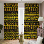 Ancient Egyptian Pattern Print Blackout Pencil Pleat Curtains