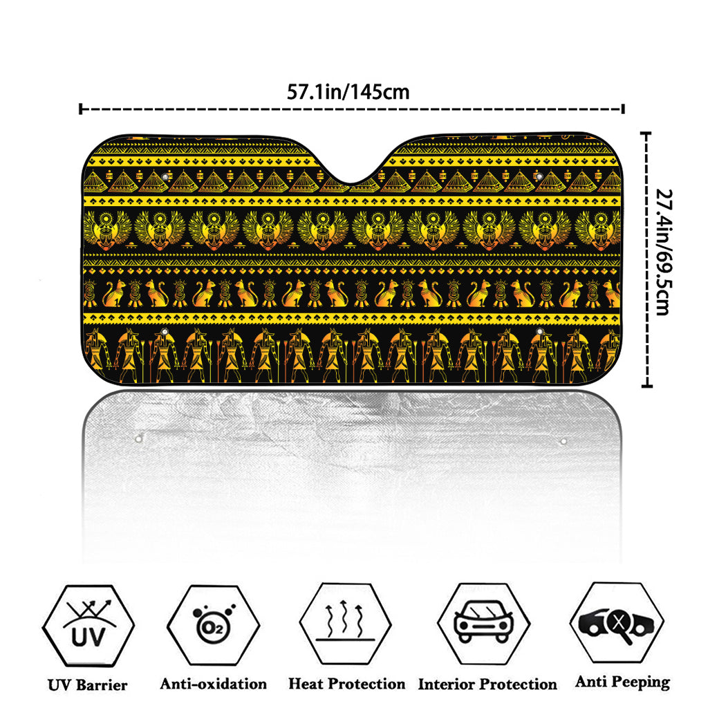 Ancient Egyptian Pattern Print Car Windshield Sun Shade