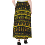 Ancient Egyptian Pattern Print Chiffon Maxi Skirt
