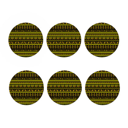 Ancient Egyptian Pattern Print Coaster Set