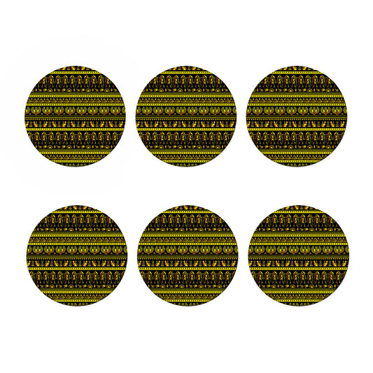 Ancient Egyptian Pattern Print Coaster Set