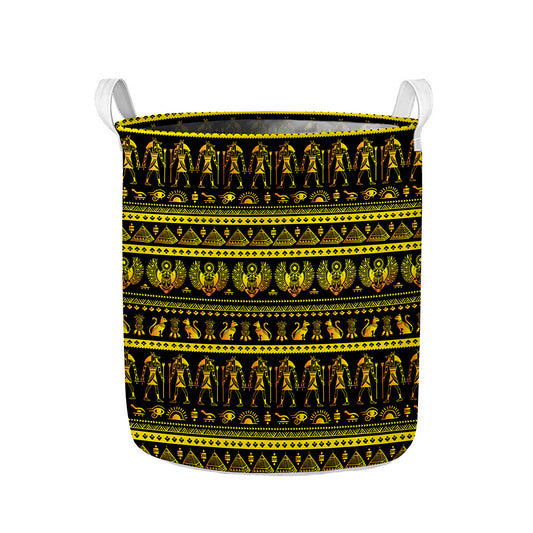 Ancient Egyptian Pattern Print Collapsible Laundry Basket