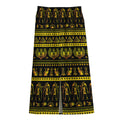 Ancient Egyptian Pattern Print Cotton Front Slit Maxi Skirt
