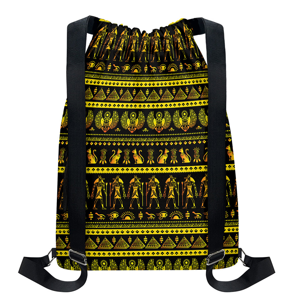 Ancient Egyptian Pattern Print Drawstring Backpack
