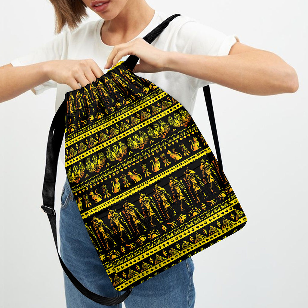 Ancient Egyptian Pattern Print Drawstring Backpack