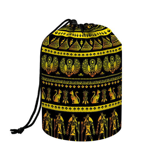 Ancient Egyptian Pattern Print Drawstring Makeup Bag