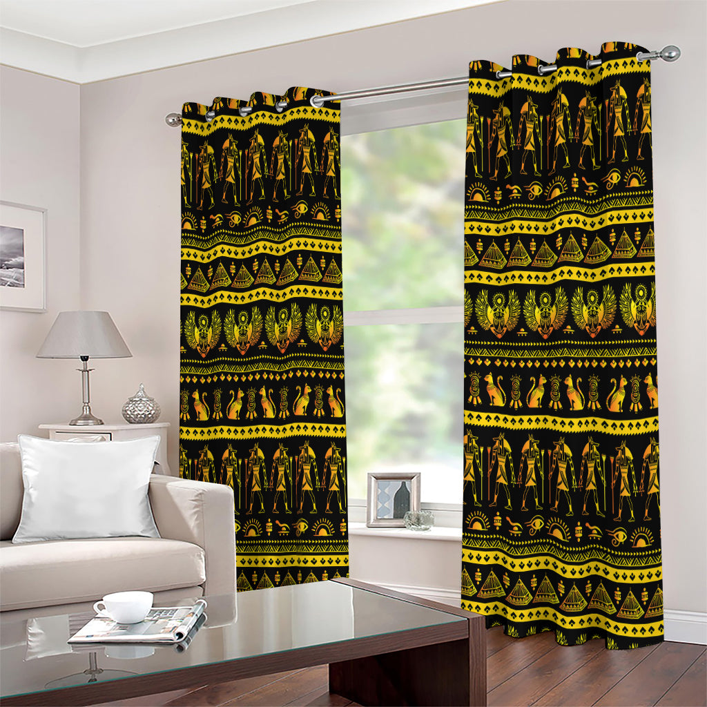 Ancient Egyptian Pattern Print Extra Wide Grommet Curtains