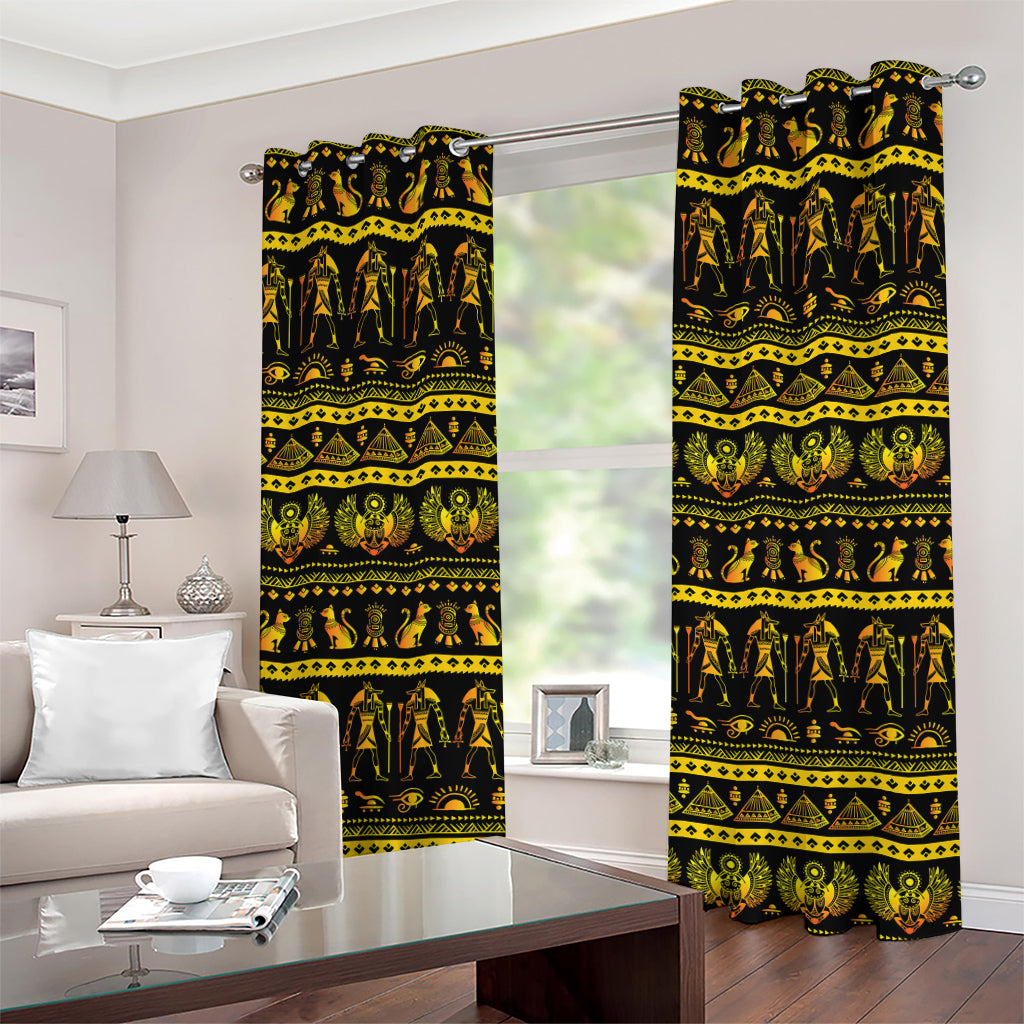 Ancient Egyptian Pattern Print Grommet Curtains