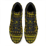 Ancient Egyptian Pattern Print High Top Leather Sneakers