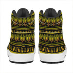 Ancient Egyptian Pattern Print High Top Leather Sneakers
