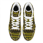 Ancient Egyptian Pattern Print High Top Leather Sneakers