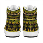 Ancient Egyptian Pattern Print High Top Leather Sneakers