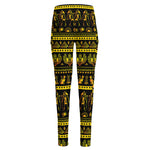 Ancient Egyptian Pattern Print High-Waisted Pocket Leggings