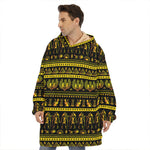 Ancient Egyptian Pattern Print Hoodie Blanket