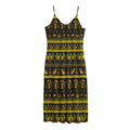 Ancient Egyptian Pattern Print Jersey Midi Cami Dress