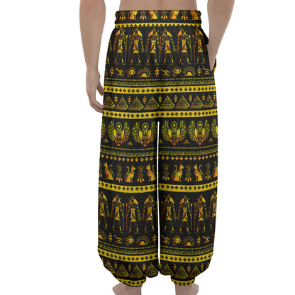 Ancient Egyptian Pattern Print Lantern Pants