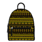 Ancient Egyptian Pattern Print Leather Backpack