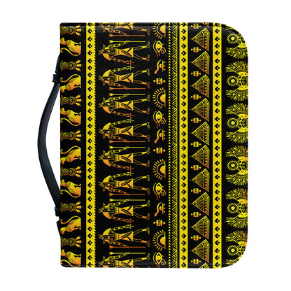 Ancient Egyptian Pattern Print Leather Bible Cover