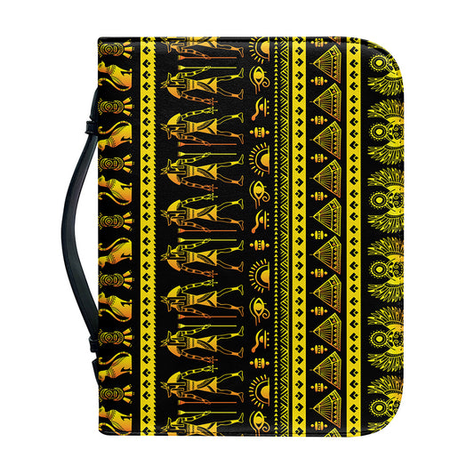 Ancient Egyptian Pattern Print Leather Bible Cover