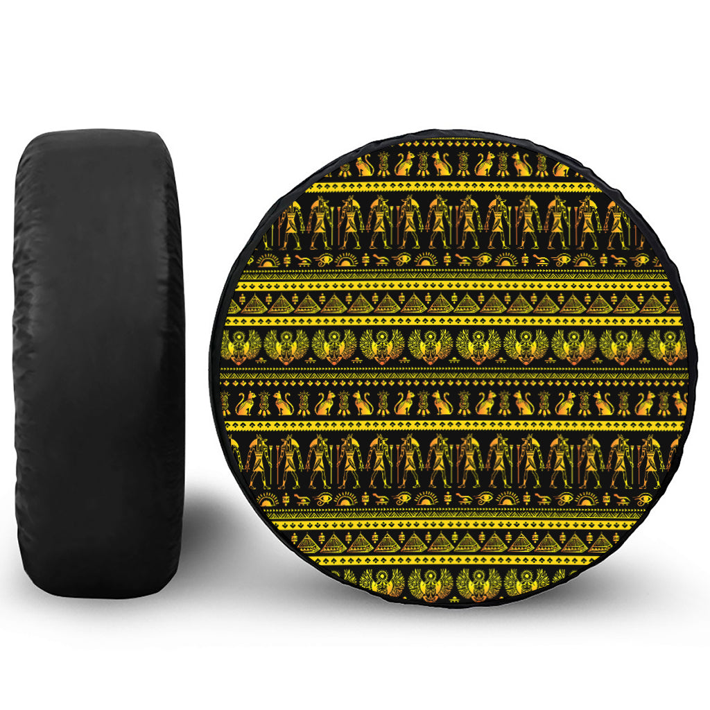 Ancient Egyptian Pattern Print Leather Spare Tire Cover