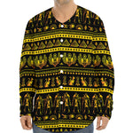 Ancient Egyptian Pattern Print Long Sleeve Baseball Jersey