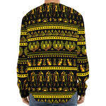 Ancient Egyptian Pattern Print Long Sleeve Baseball Jersey