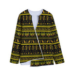 Ancient Egyptian Pattern Print Long Sleeve Short Coat