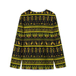 Ancient Egyptian Pattern Print Long Sleeve Short Coat