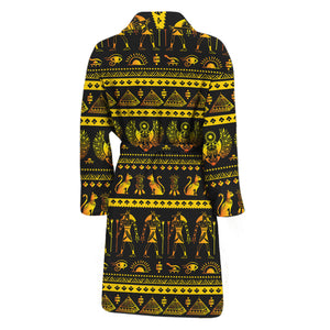 Ancient Egyptian Pattern Print Men's Bathrobe