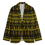 Ancient Egyptian Pattern Print Men's Cotton Blazer
