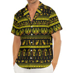 Ancient Egyptian Pattern Print Men's Deep V-Neck Shirt