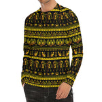 Ancient Egyptian Pattern Print Men's Long Sleeve Rash Guard