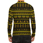 Ancient Egyptian Pattern Print Men's Long Sleeve Rash Guard