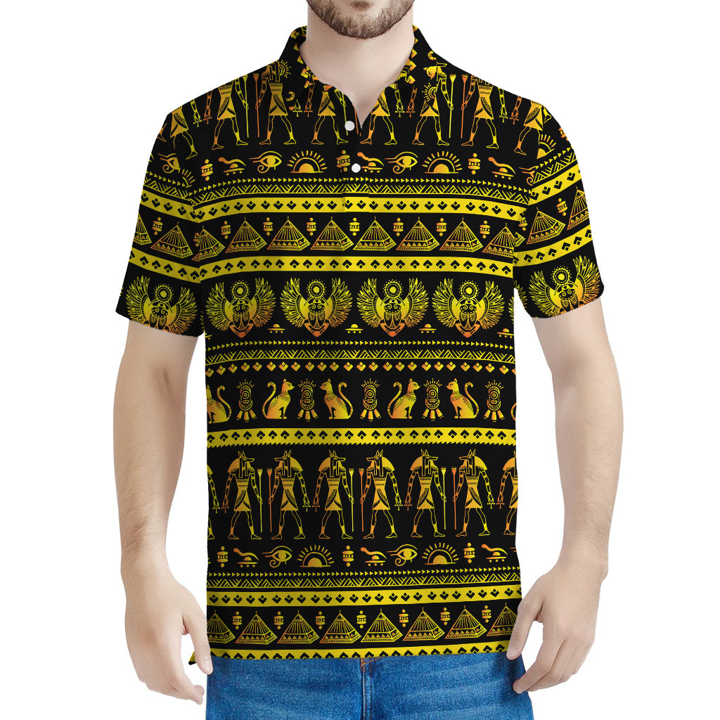 Ancient Egyptian Pattern Print Men's Polo Shirt