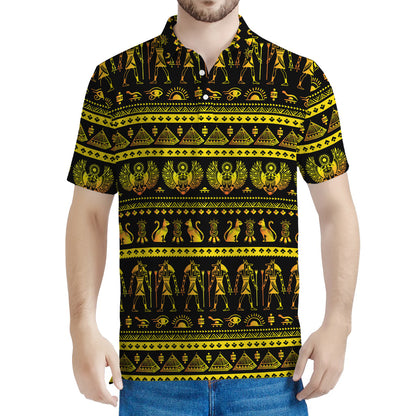 Ancient Egyptian Pattern Print Men's Polo Shirt