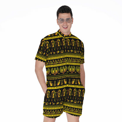 Ancient Egyptian Pattern Print Men's Rompers