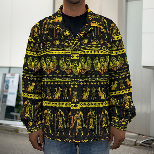 Ancient Egyptian Pattern Print Men's Shirt Jacket