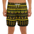 Ancient Egyptian Pattern Print Men's Split Running Shorts