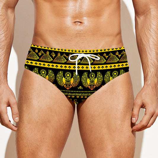 Ancient Egyptian Pattern Print Men's Swim Briefs