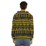Ancient Egyptian Pattern Print Men's Velvet Pullover Hoodie