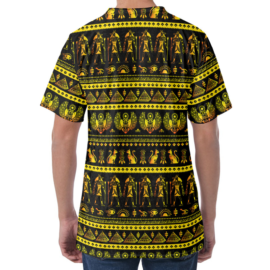 Ancient Egyptian Pattern Print Men's Velvet T-Shirt