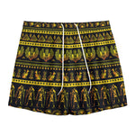 Ancient Egyptian Pattern Print Mesh Shorts
